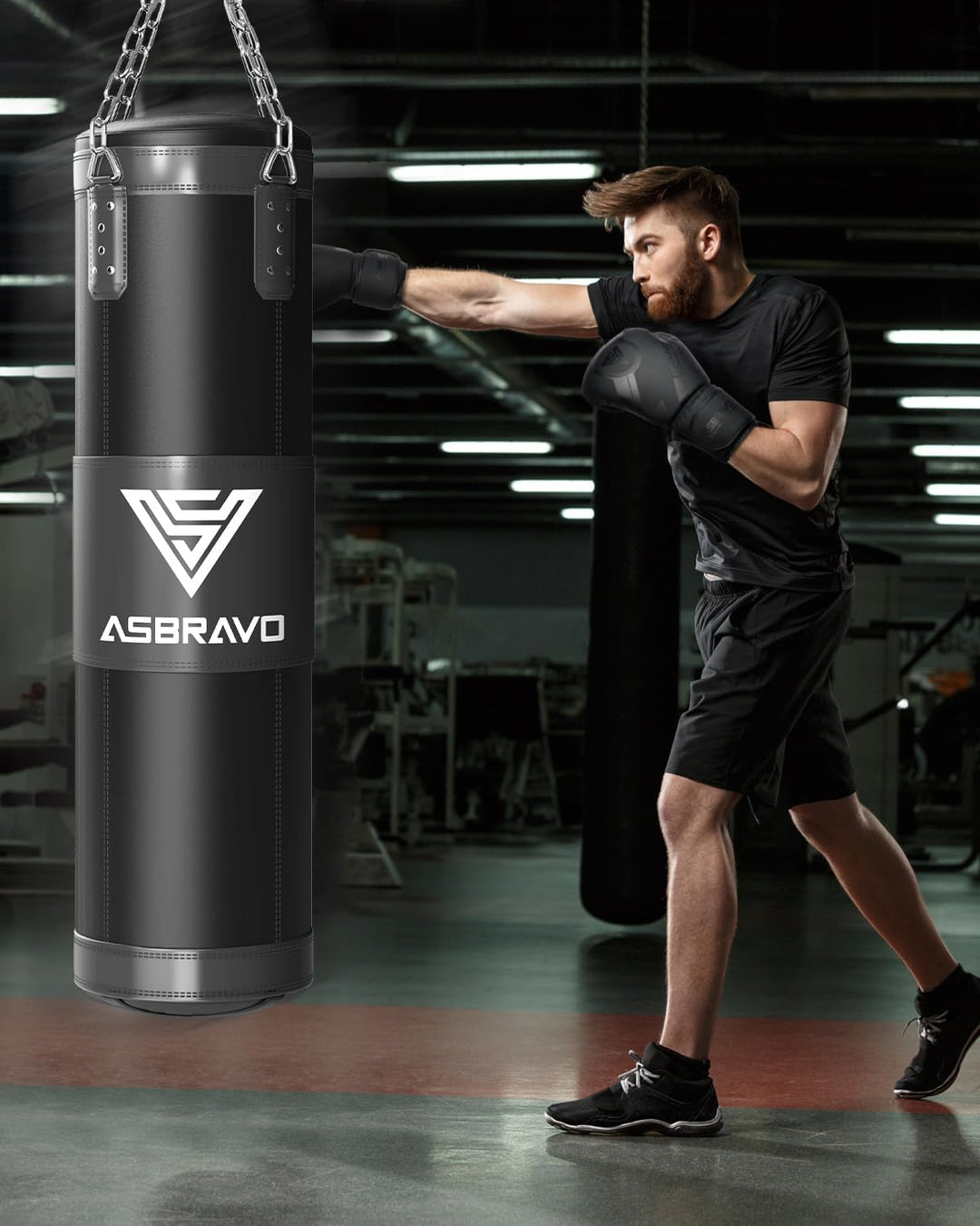 Boxsack für Erwachsene, 4ft Oxford Heavy Boxing Bag Set 12OZ Handschuhe für MMA Muay Thai Kickboxing