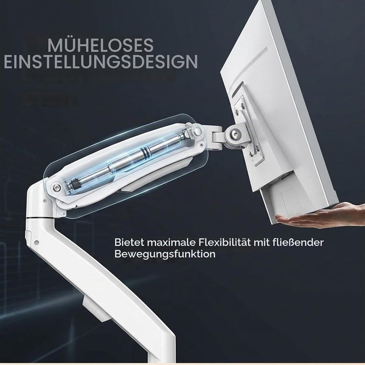 HILLPORT Weiss Monitor Arm Halterung 2 Monitore für 17 bis 30 Zoll Bildschirme, Bildschirmhalterung