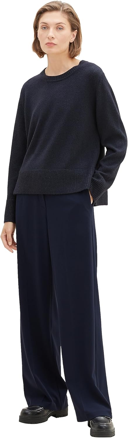 TOM TAILOR Damen Basic Pullover mit Rundhalsausschnitt XS 10668 - Sky Captain Blue, XS 10668 - Sky C