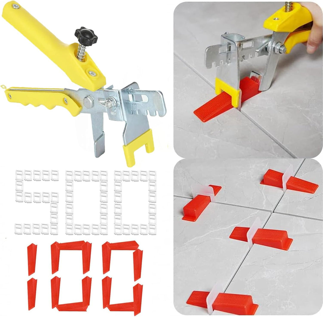 SENENQU 601 Stück Fliesen Nivelliersystem 2mm 1 stk Fliesenverlegehilfe / 500 stk Zuglaschen 2mm / 1