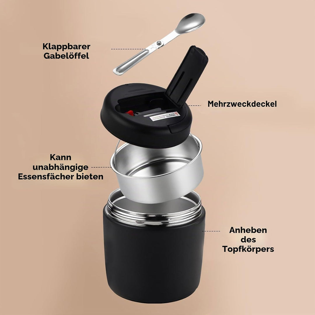 Thermobehälter für Essen gross 1.5L Edelstahl Warmhaltebehälter, Warmhaltebehälter Essen Edelstahl T