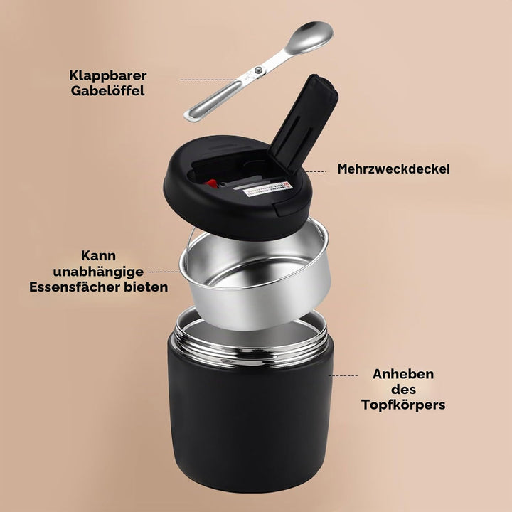 Thermobehälter für Essen gross 1.5L Edelstahl Warmhaltebehälter, Warmhaltebehälter Essen Edelstahl T
