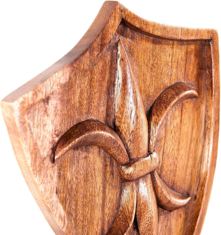 Windalf Majestätisches Wandbild Fleur DE LIS 22 cm Handarbeit aus Holz