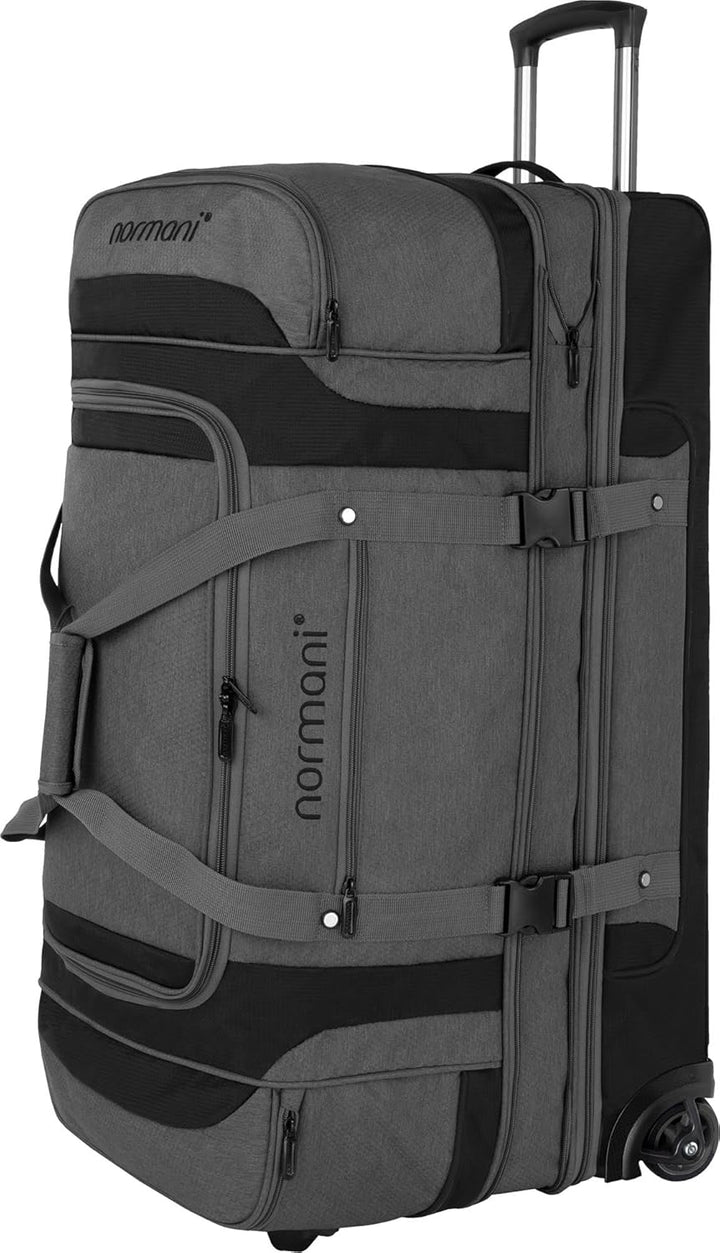 Reisetasche 2-Rad Trolley Weichgepäck Reisetasche mit Rollen und 6 Fächern - erweiterbarer Reisetrol