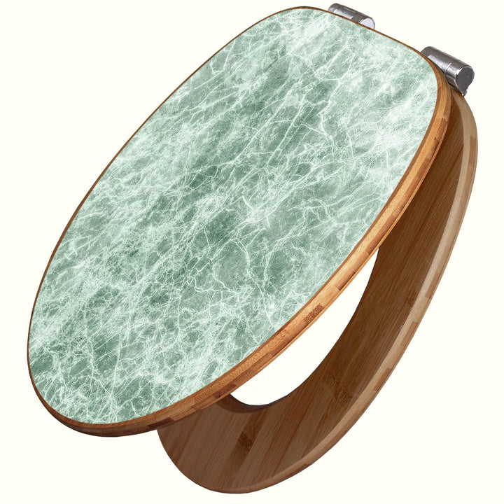 banjado Design WC Sitz Bambus Absenkautomatik 45,8x37,5cm - Toilettendeckel mit Absenkautomatik Holz