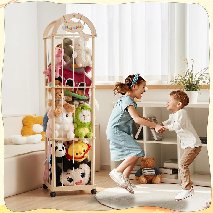 Stofftier-Aufbewahrungs-Organizer, Zoo-Spielzeughalter für Kinderzimmer, Spielzimmer, Schlafzimmer