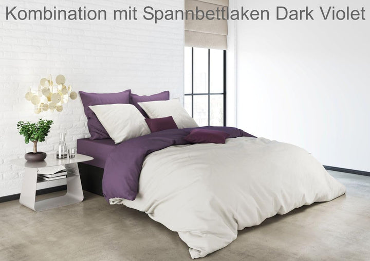 MISTRAL HOME Uni Einfarbig Wende Bettwäsche Edel Perkal 100% Ägyptische Baumwolle, Farbe:Chateau Gre