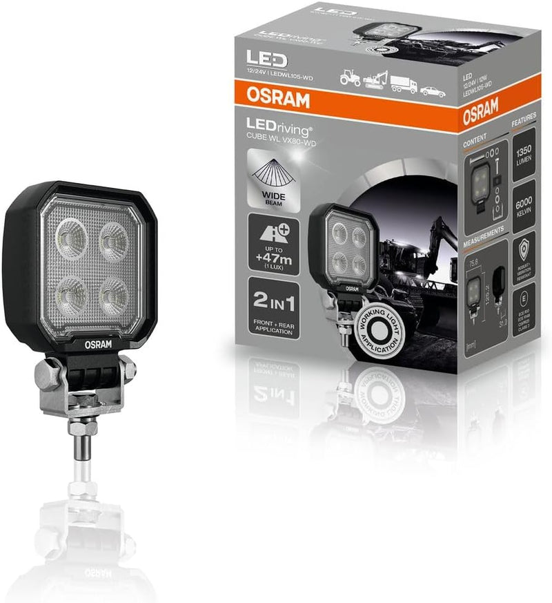 OSRAM LEDriving Cube WL VX80-WD, LEDWL105-WD, OFF ROAD, LED Arbeitsscheinwerfer, 1350 Lumen, Lichtst