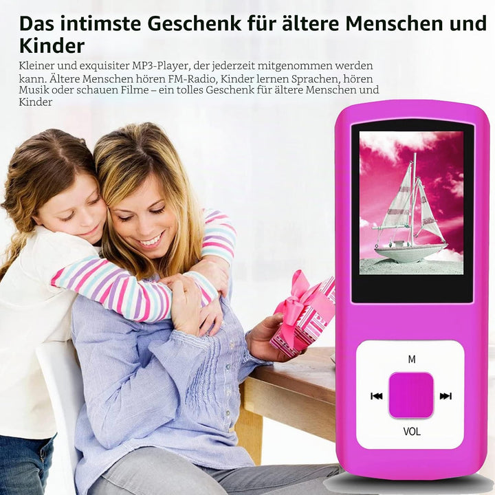 Hotechs MP3-Player/MP4-Player, MP3-Player mit 32 GB Speicherkarte, schlankes Design, digitales LCD-D
