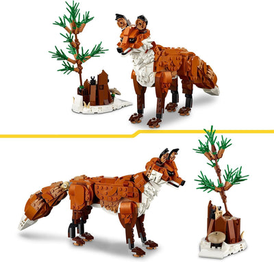 LEGO Creator Waldtiere: Rotfuchs, Tiere-Set mit Fuchs, Eule und Eichhörnchen Spielzeug, Tierfiguren