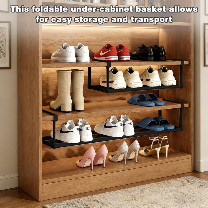 Ausziehbarer Schrank Organizer 40–70 cm, Hängender Schuhorganizer und Regalablage für Schrank, Küche