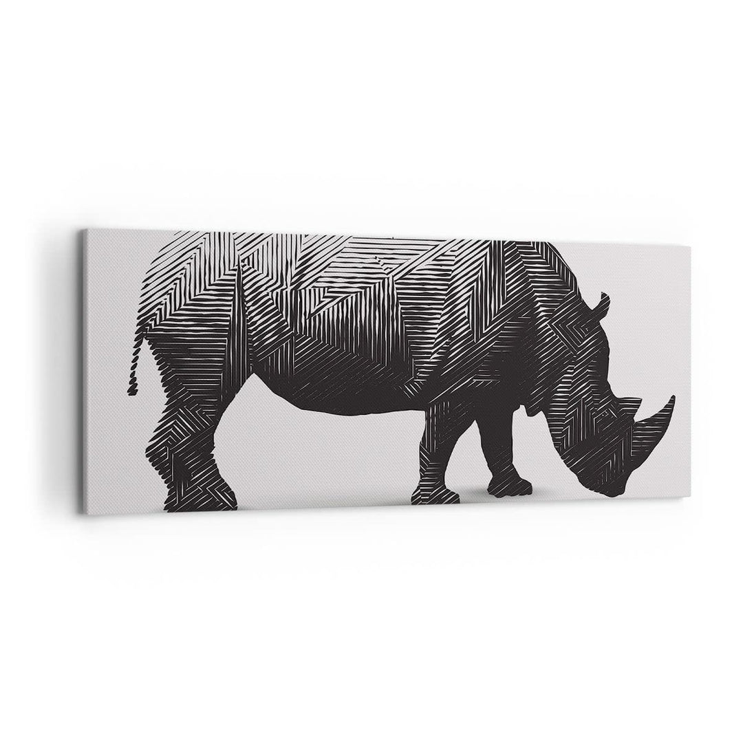 Wandbilder Dekoration Wohnzimmer Nashorn Tier Afrika Safari Panorama Bilder auf Leinwand 120x50cm Le