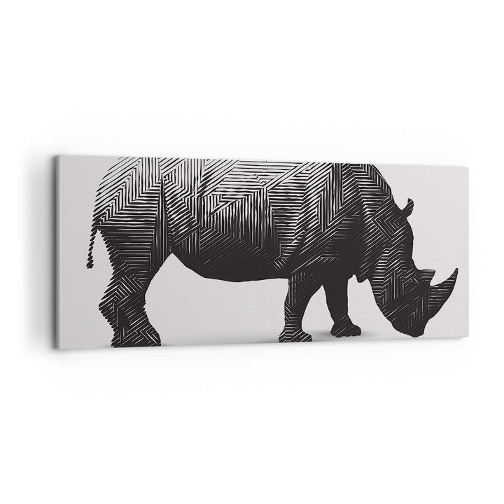 Wandbilder Dekoration Wohnzimmer Nashorn Tier Afrika Safari Panorama Bilder auf Leinwand 120x50cm Le