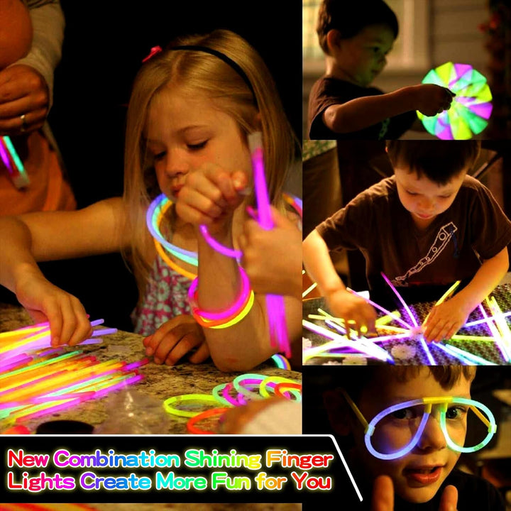 AQXONG 317 PCS Knicklichter Party Set, Fluoreszenz Leuchtendes Armband, Glow Sticks mit Verbinder, N