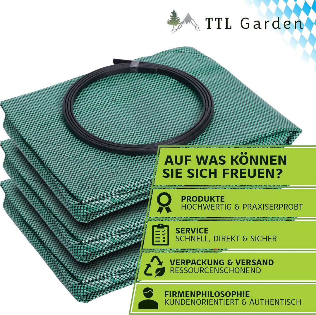 TTL Garden 3x 272L Gartensack - DOPPELTER BODEN extra stabil selbststehend 4 Griffe 150gsm gross rob