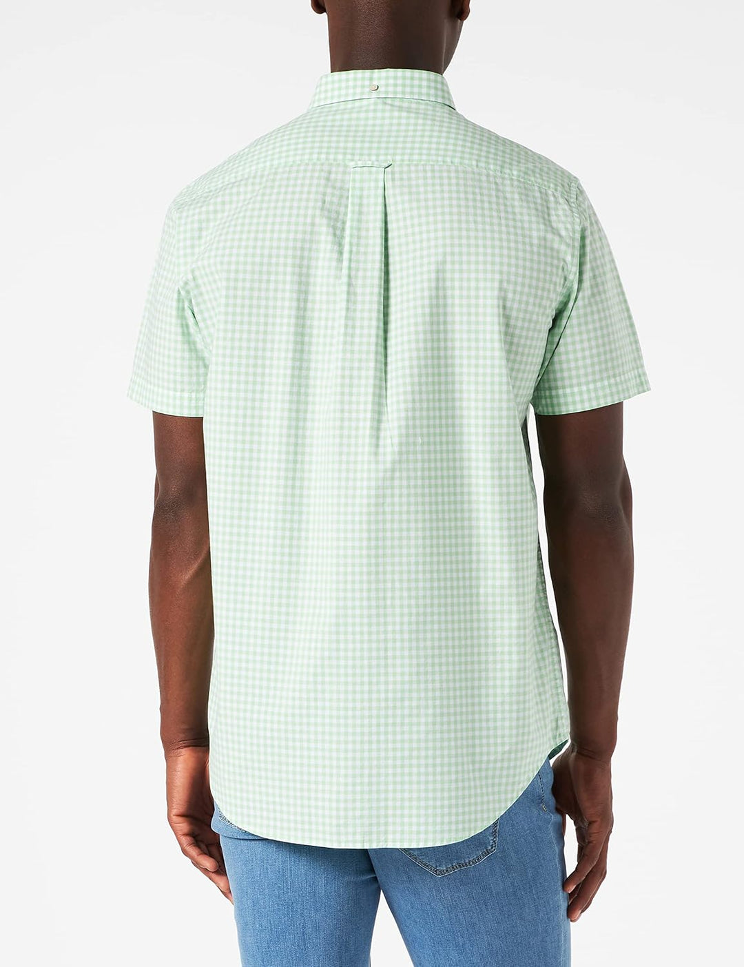 GANT Herren Reg Broadcloth Gingham Ss Bd Hemd M Absinthe Green, M Absinthe Green