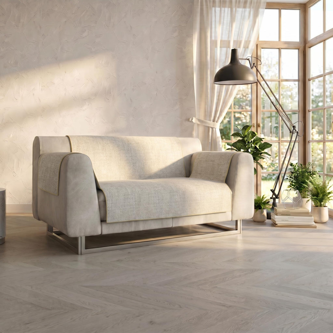 Italian Bed Linen CD-COMFORT-PANNA-2P Komfort-Antigleiten-Sofa-Decke,2 Plätze, Creme 2 Plätze Creme,