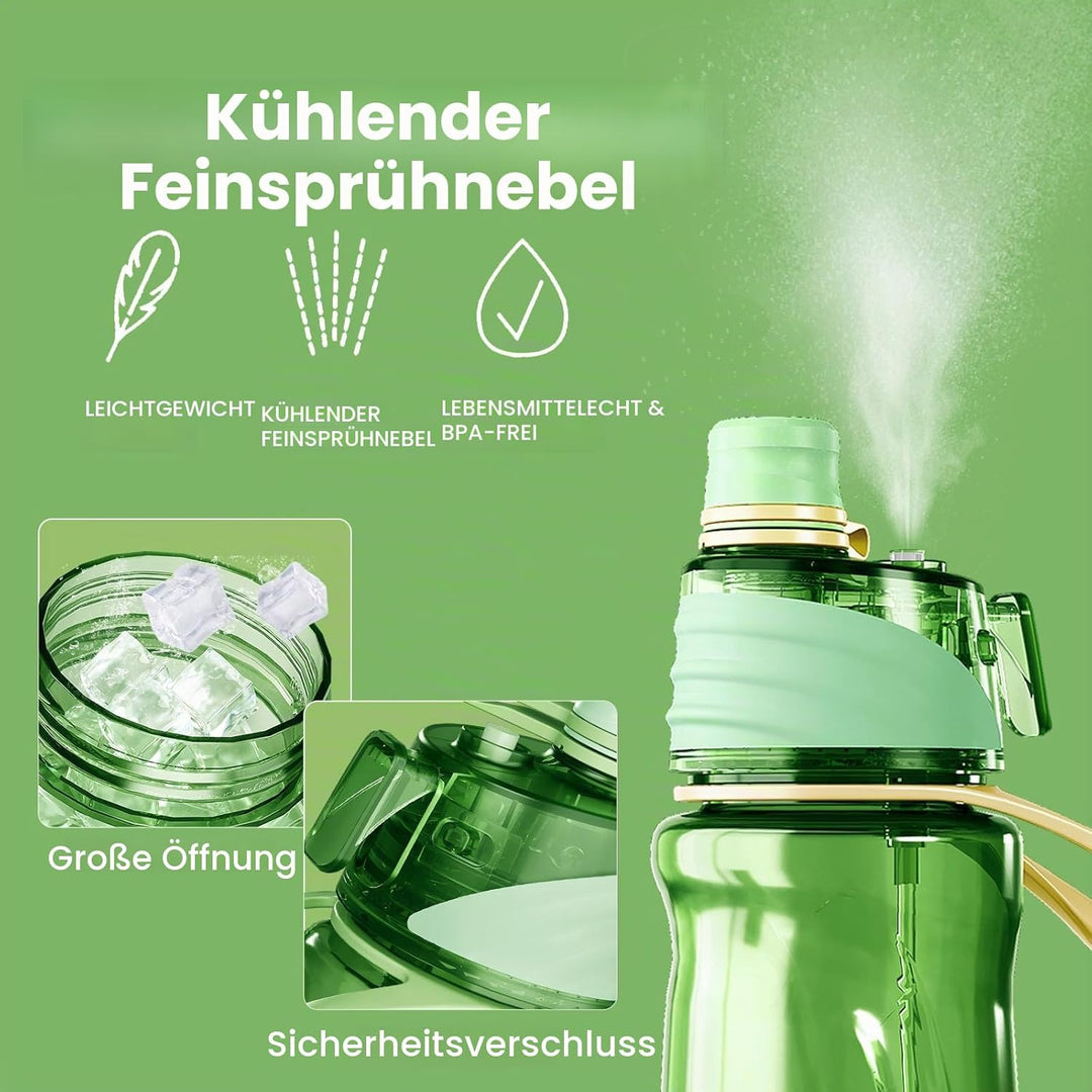 650ml Trinkflasche mit Sprühfunktion Nebel Sport Wasserflasche Auslaufsicherer Flasche für Jungen un