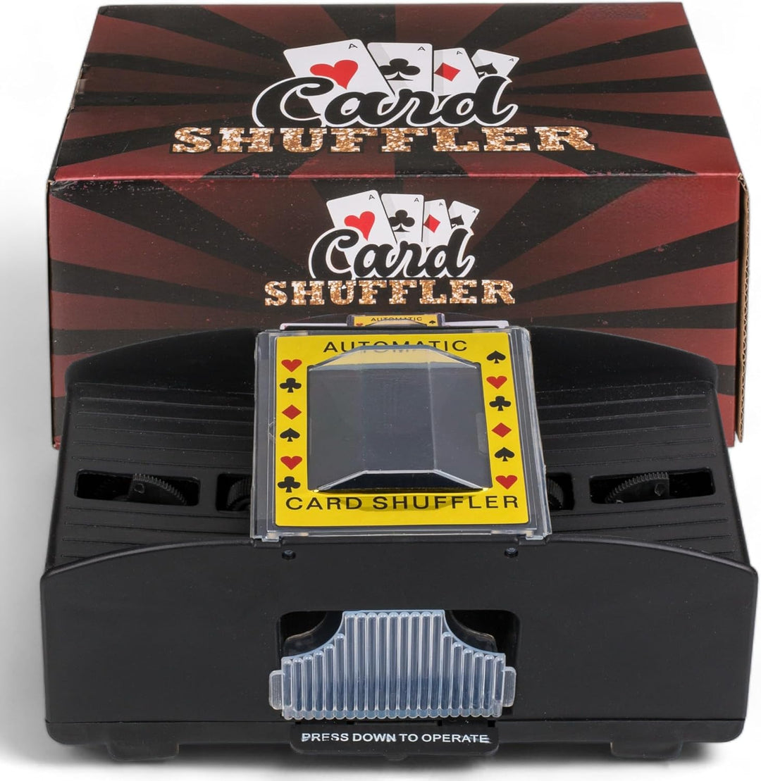 MIJOMA Automatischer Spielkartenmischer - Ideal für Standard-Spielkarten bis zu 9x6,5 cm, Praktische