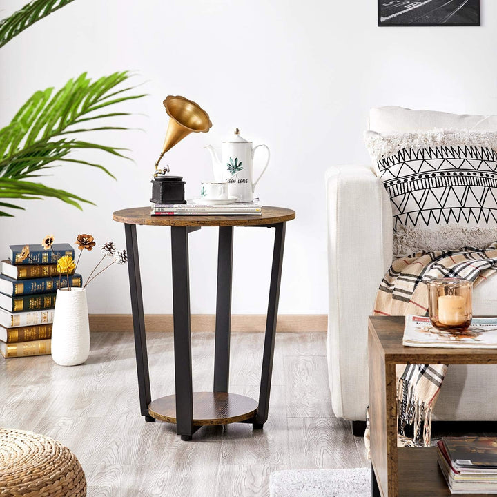 Yaheetech Nachttisch 2er Set, Runder Beistelltisch, Ablagetisch Couchtisch für Wohnzimmer Schlafzimm