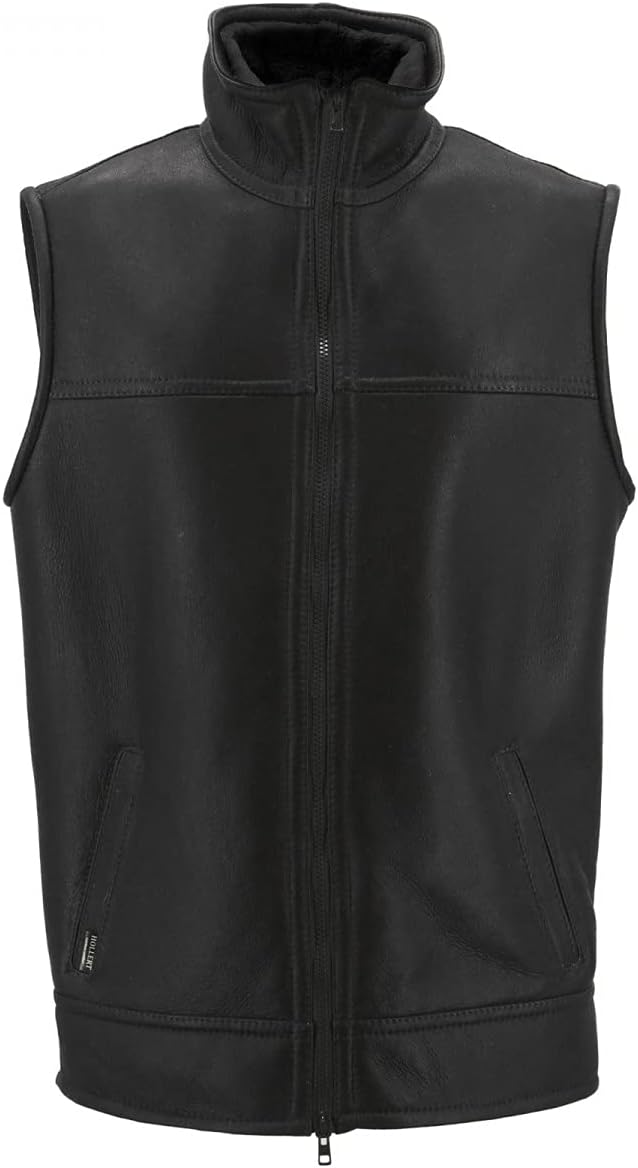 Hollert Herren Lammfellweste Luca Fellweste Echtleder Merino Schaffell Jagdweste warme Outdoorweste