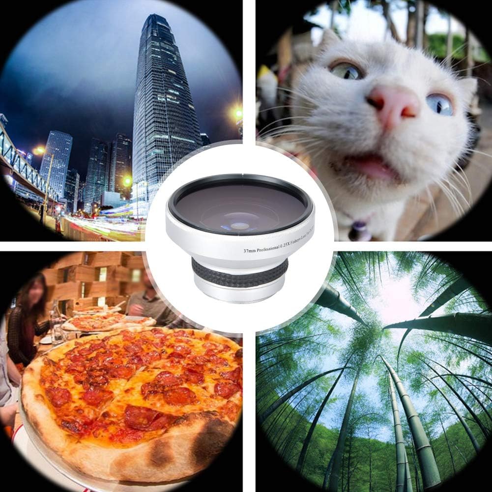 Fisheye Objektiv, Silberne Starke Anwendbarkeit 37 Mm 0,25x Super Fisheye Zusätzliches Objektiv für
