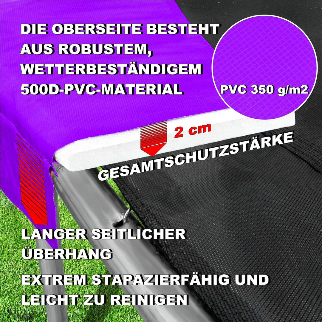 Baunsal® Trampolin Randabdeckung Ø 183 244 250 275 300 305 335 366 370 396 400 427 430 457 460 487 4
