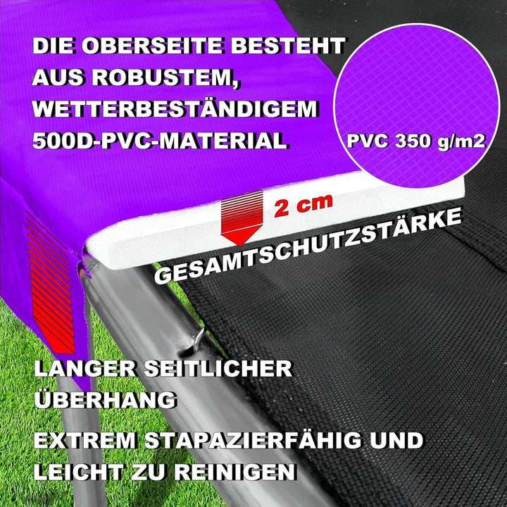 Baunsal® Trampolin Randabdeckung Ø 183 244 250 275 300 305 335 366 370 396 400 427 430 457 460 487 4