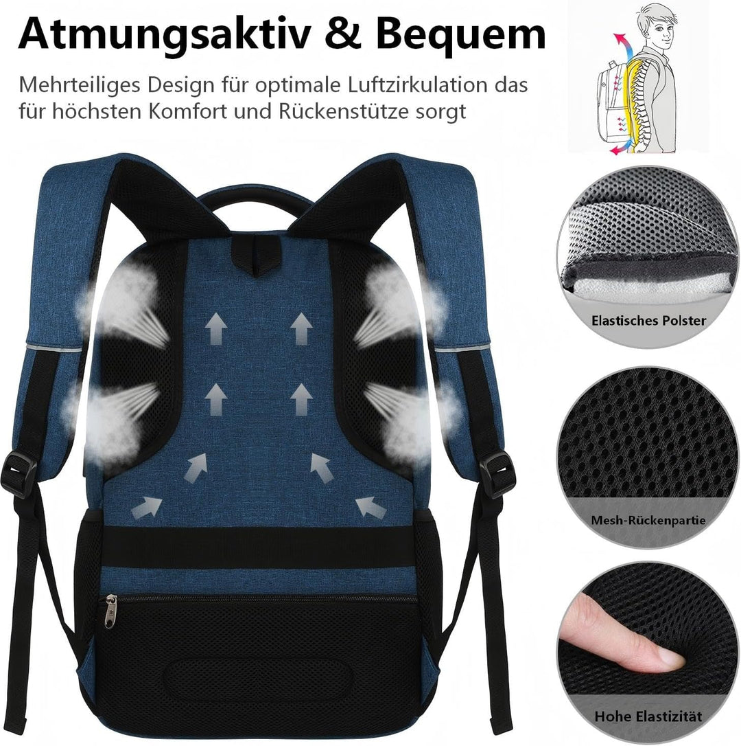 marcello Rucksack Damen,Laptop Rucksäcke mit USB-Ladeanschluss für Arbeit Schule Uni Schulrucksack f
