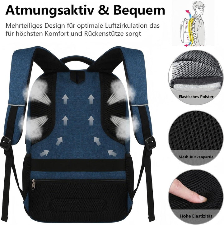 marcello Rucksack Damen,Laptop Rucksäcke mit USB-Ladeanschluss für Arbeit Schule Uni Schulrucksack f