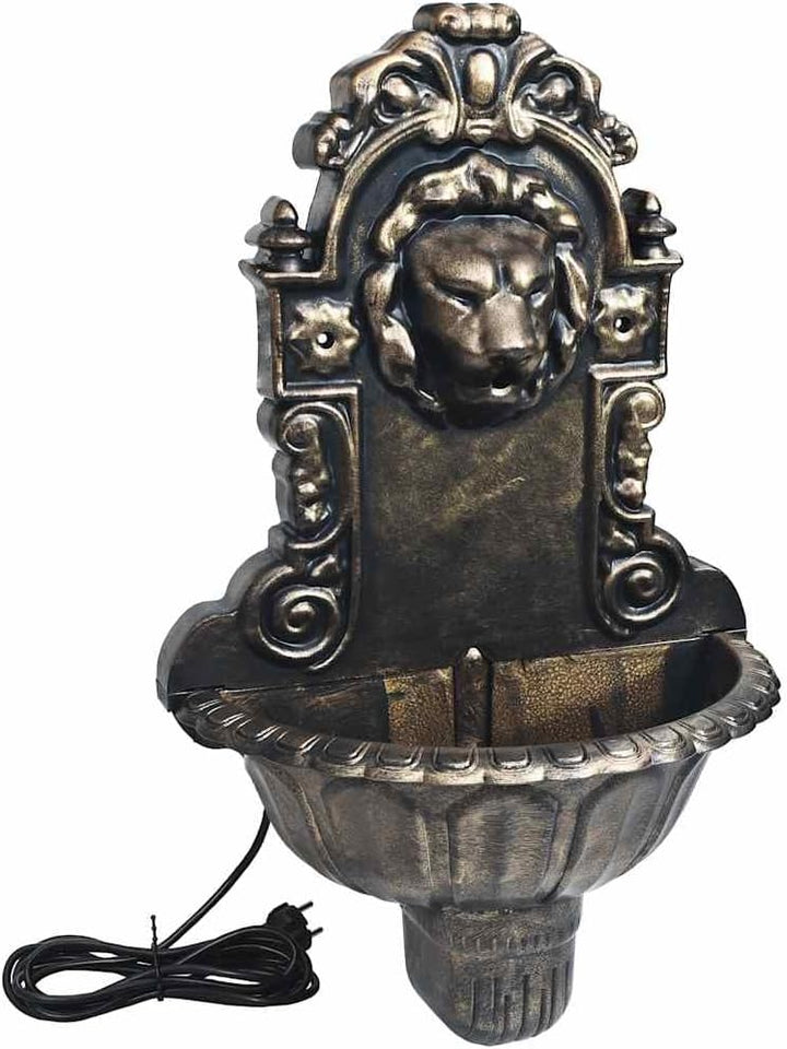 vidaXL Wandbrunnen mit Wasserpumpe Löwenkopf Design Zimmerbrunnen Wasserspiel Dekobrunnen Springbrun