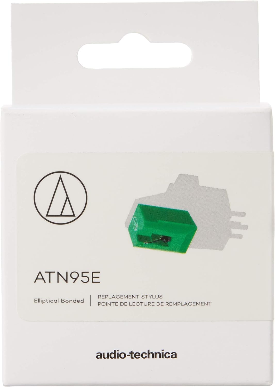 Audio-Technica ATN95E Ersatznadel für den Tonabnehmer AT95E Grün Single, Single