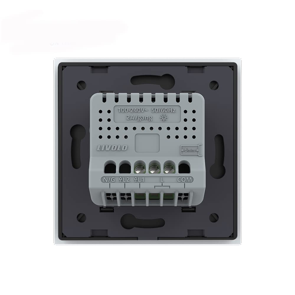 Livolo dimmbarer Wechselschalter Kreuzschalter Dimmer Lichtschalter mit Glasblende in Weiss