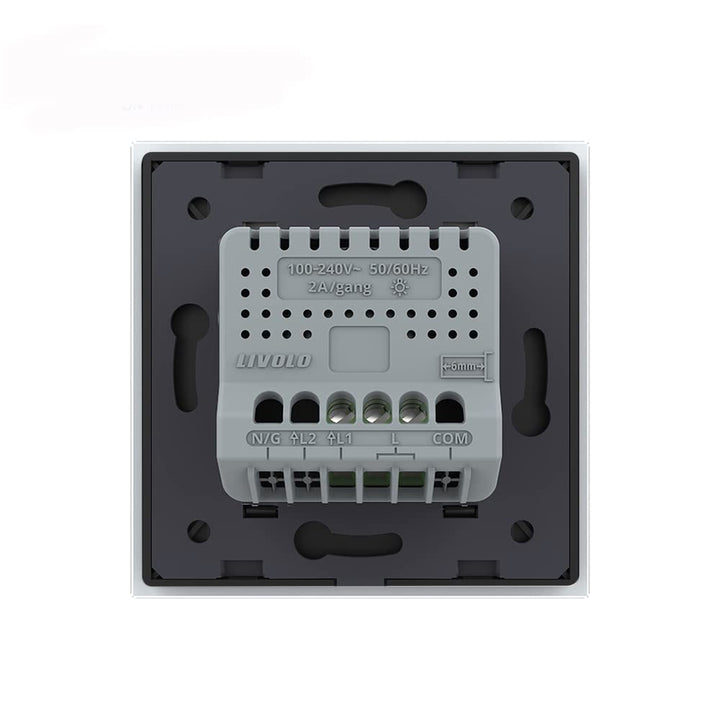 Livolo dimmbarer Wechselschalter Kreuzschalter Dimmer Lichtschalter mit Glasblende in Weiss