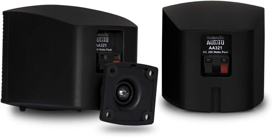 Acoustic Audio AA321B Einbaulautsprecher für den Innenbereich, 400 W, Schwarz Einzeln schwarz