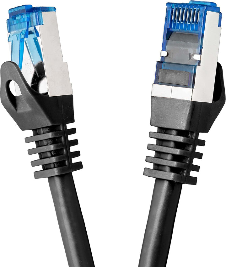 BIGtec - 5 Stück - 3m CAT.7 Gigabit Patchkabel Netzwerkkabel schwarz Kupferkabel Patch Ethernt LAN D