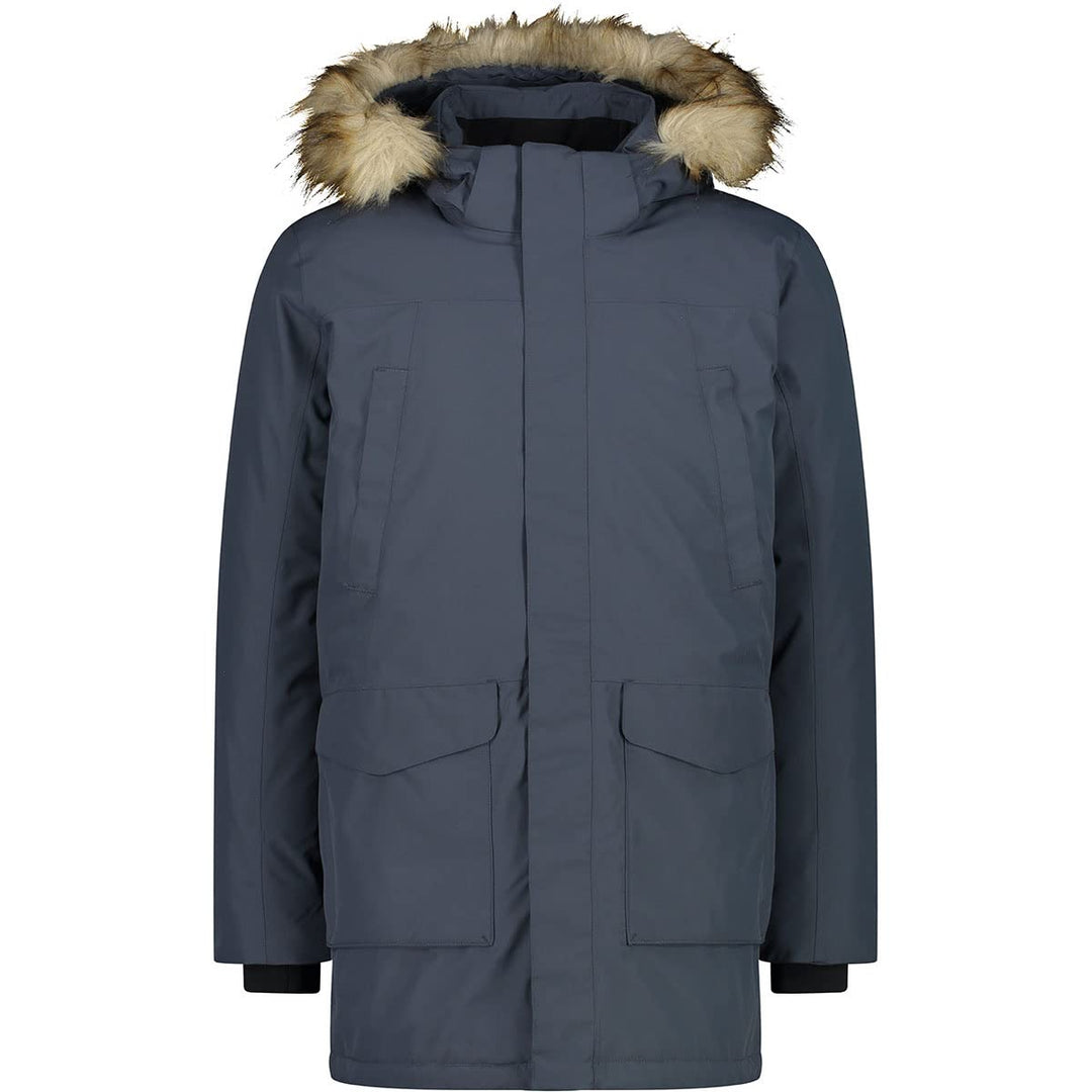 CMP Herren Pongee Dobby Long Parka Snap 58 Titan, 58 Titan