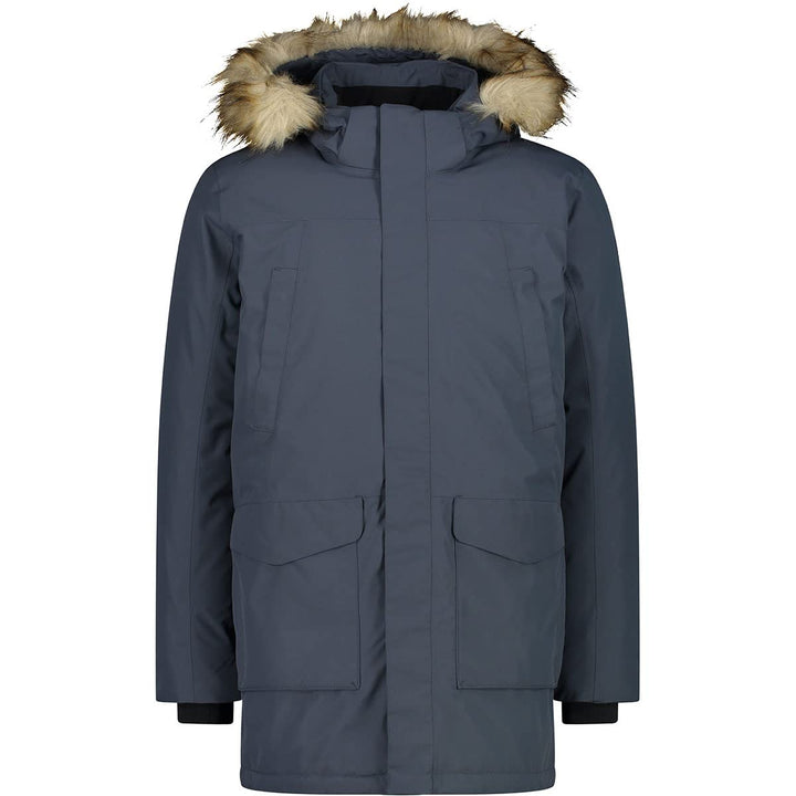CMP Herren Pongee Dobby Long Parka Snap 58 Titan, 58 Titan