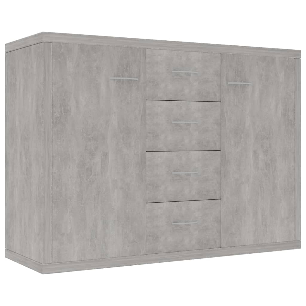 vidaXL Sideboard, Kommode mit viel Stauraum, Schrank mit 4 Schubladen 2 Türen, Mehrzweckschrank Anri