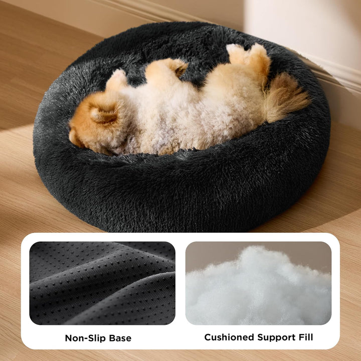 BEDSURE Hundebett waschbar Flauschiges Katzenbett - Ø 60 cm Katzenschlafplatz für Katzen und kleine