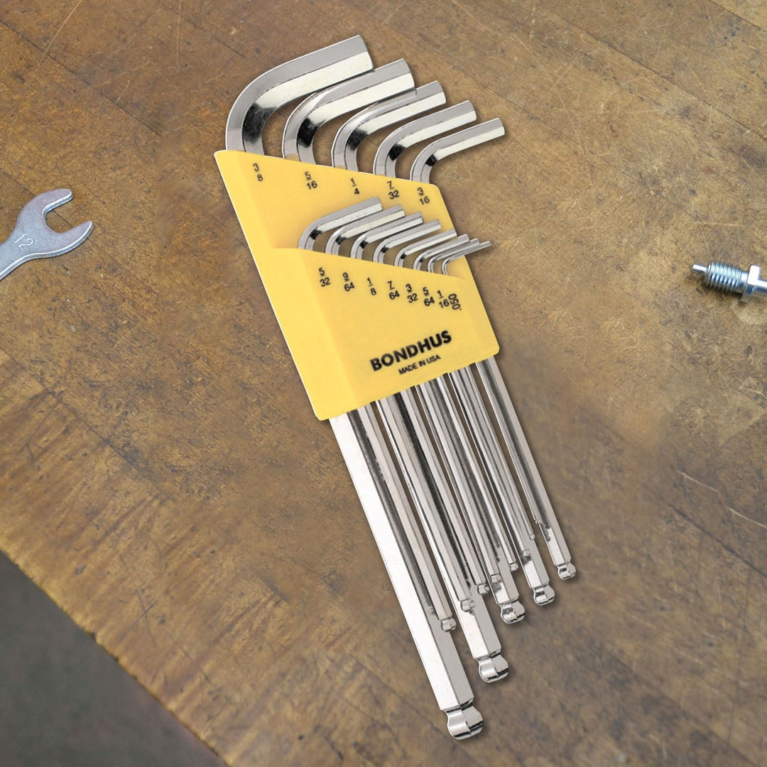 Bondhus 16937 BLX13B Briteguard Ballwrench Set 0.050"-3/8", Yellow, WS: .050-3/8&quot BriteGuard WS: