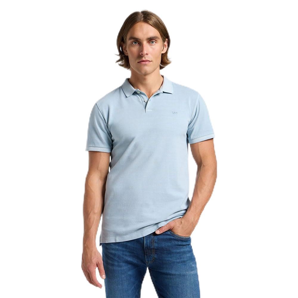 Lee Herren Garment Dye Polo T-Shirt S Concrete Gray, S Concrete Gray