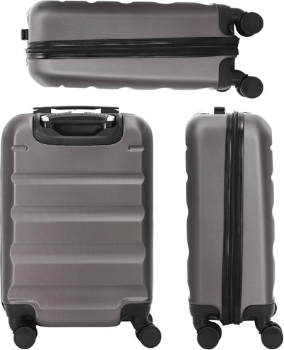 Aerolite 55x35x20cm Handgepäck Trolley Koffer Hartschale 34L ABS Leichter Bordgepäck Gepäck mit 4 Ro