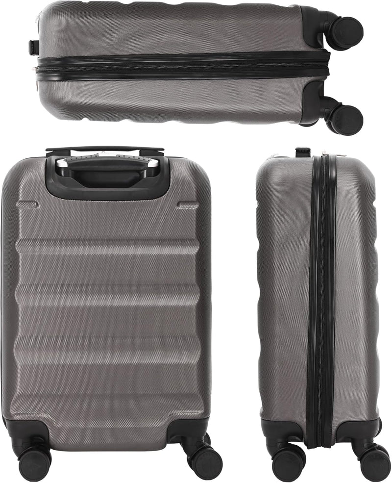Aerolite 55x35x20cm Handgepäck Trolley Koffer Hartschale 34L ABS Leichter Bordgepäck Gepäck mit 4 Ro