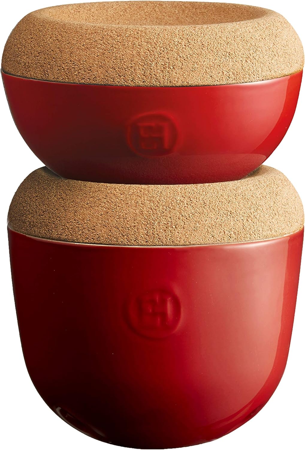 Emile Henry EH348763 Knoblauchtopf, Keramik, 14,6 x 14,6 x 13,4 cm, Keramik, Kreide, 14,6 x 14,6 x 1