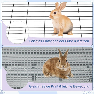 FHTONGE Kaninchen Toilette Gross，Flach Hasentoilette mit Gitter Kaninchentoiletten zum Trainieren，Re