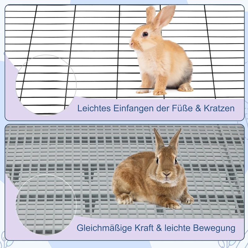 FHTONGE Kaninchen Toilette Gross，Flach Hasentoilette mit Gitter Kaninchentoiletten zum Trainieren，Re