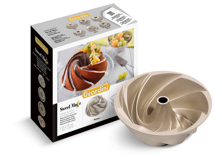 Guardini Sweet Magic Marissa Backform 24 cm für kreative Kuchen, aus Aluminiumguss, silberfarben/cha