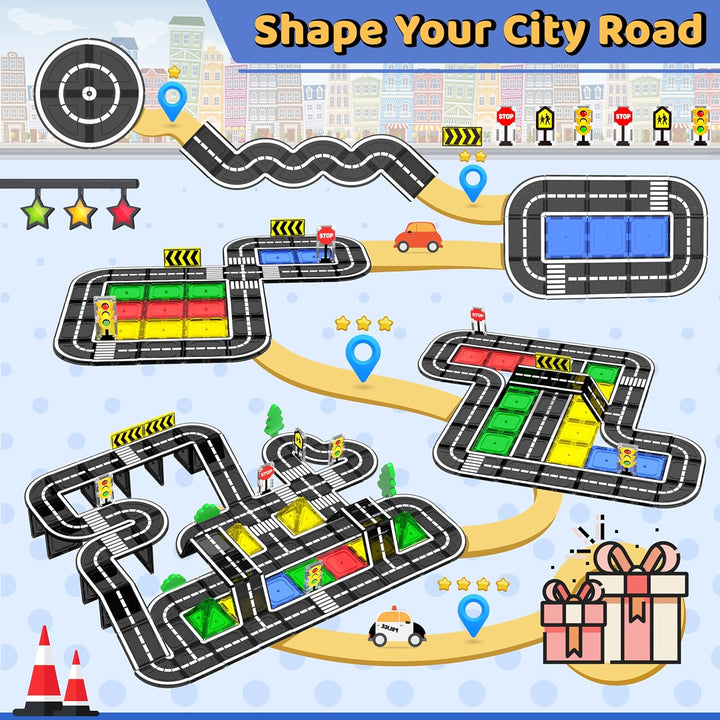 Goodtiles Magnetische Bausteine Road Set, Road Set