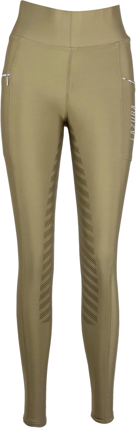Lazura - Reitleggings für Damen Fenja | Vollbesatz aus Silikon | Reithose mit 2 seitlichen Handytasc